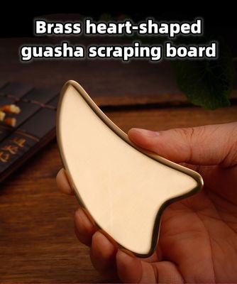 Equipo de masaje personalizado Cuerpo en forma de corazón de cobre puro Cuidado de la salud Guasha Scraping Board Oro Color Latón Metal Gua Sha Herramienta de masaje
