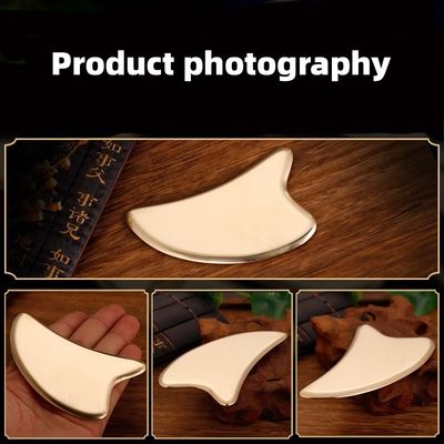 Forma de corazón de oro de latón natural Gua Sha metal raspado Guasha masajeador facial para el masaje de acupuntura meridiana