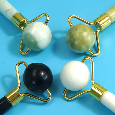 Herramienta de belleza facial Esférica de piedra de jade natural Gua Sha Masaje de cuentas Roller facial para el cuerpo y el cuidado de la piel Tratamiento de Spa
