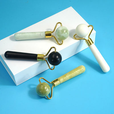 Herramienta de belleza facial Esférica de piedra de jade natural Gua Sha Masaje de cuentas Roller facial para el cuerpo y el cuidado de la piel Tratamiento de Spa
