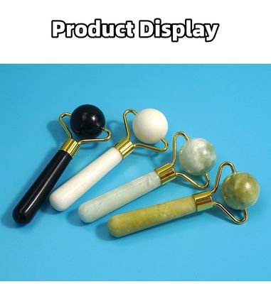 Herramienta de belleza facial Esférica de piedra de jade natural Gua Sha Masaje de cuentas Roller facial para el cuerpo y el cuidado de la piel Tratamiento de Spa