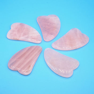Rosa Cuarzo Gua Sha Facial Herramienta de masaje de rodillos Guasha Piedra Cuerpo Cuidado personal de la piel Spa Antienvejecimiento Boquilla de regalo de belleza facial en rosa