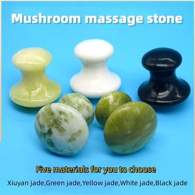 Piedra de masaje de forma de hongo de jade verde natural para masaje muscular y belleza facial Masaje de salud relajación en 2024