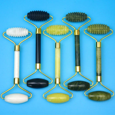 Cuerpo Musculos Natural de Jade Gua Sha Tabla de raspado Guasha Caras de rodillo Caja de regalos de tres piezas Conjunto de herramientas de masaje de spa Cuidado de la piel Belleza facial