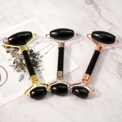 Masaje muscular personalizado Black Bian Stone Gua Sha Scraping Board Guasha Face Roller Box Set para el cuidado de la piel en el spa