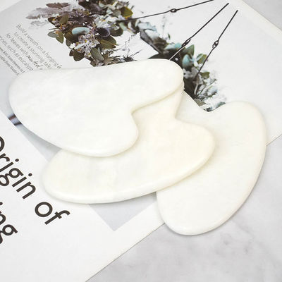 Herramienta para el cuidado de la piel piedra de jade blanca natural Gua Sha Scraping Board Guasha Face Roller Box Gift Set para masaje de músculos del cuerpo