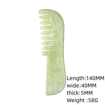 Natural Xiuyan Jade Gua Sha Peinillo de masaje para el cuero cabelludo Jade Piedra de cuidado de la cabeza Masajista de cabello Guasha herramienta de relajación para masaje corporal