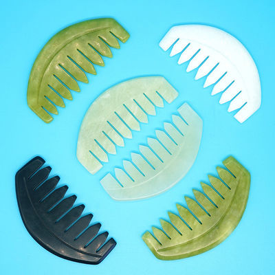 2024 Forma redonda Xiuyan natural Jade Gua Sha Cuero cabelludo Masaje Peinado Cuidado del cabello Masajeador Dredge Meridianos Productos más vendidos