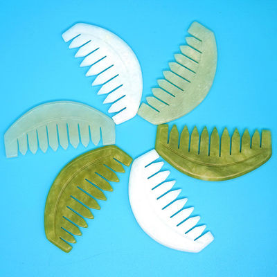 2024 Forma redonda Xiuyan natural Jade Gua Sha Cuero cabelludo Masaje Peinado Cuidado del cabello Masajeador Dredge Meridianos Productos más vendidos