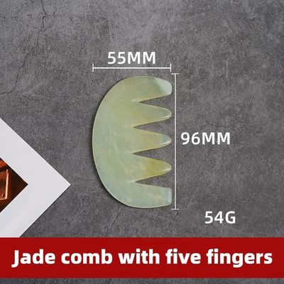 Terapia de acupuntura y masaje del cuero cabelludo Peinado natural de jade para el cabello con herramientas Xiuyan Jade Gua Sha