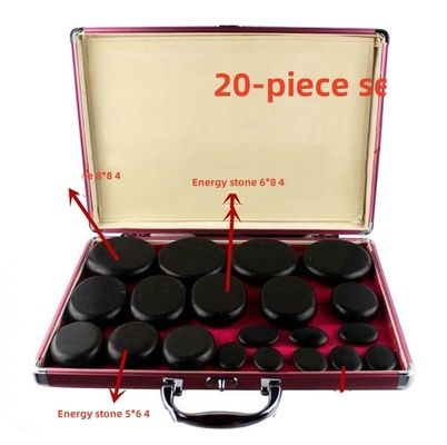 Masaje corporal piedras calientes conjunto de 22 piezas piedras de basalto con kit de calefacción spa en casa relajación curación alivio del dolor tratamiento de spa