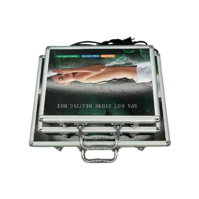 Spa de masaje corporal esencial 22 piezas Piedra Bian Piedra de energía Conjunto con compresión térmostática automática caliente y herramientas de Guasha