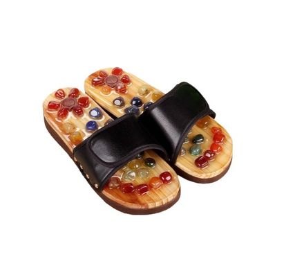 Función Muscular del Cuerpo Piedras naturales altamente pulidas Peñascos antiderrapante suelas EVA Piernas acupuntura masaje zapatillas de acupresión