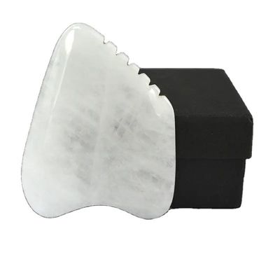 Masajeador corporal Gua Sha Tabla de raspado facial de piedra de jade blanca Guasha herramienta para la cara y SPA equipo de masaje de acupuntura