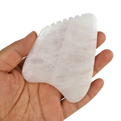 Masajeador corporal Gua Sha Tabla de raspado facial de piedra de jade blanca Guasha herramienta para la cara y SPA equipo de masaje de acupuntura