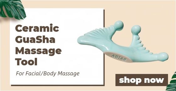 Masaje muscular Cerámica Gua Sha Board Máquina de terapia anti celulitis para herramientas de masaje facial azul