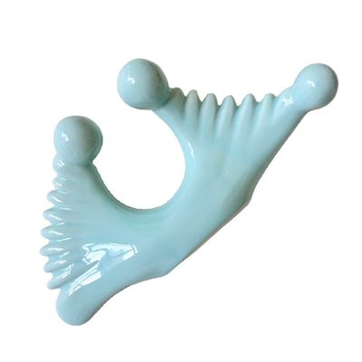 Herramienta de masaje Gua Sha de cerámica azul para drenaje linfático y revitalización de la belleza de la piel