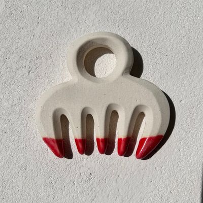 Masajeador facial Cerámico Gua Sha Peinillo de masaje para el cuero cabelludo para la cabeza Meridiano alivio del dolor Cepilla para el cabello Meridiano Masajeador Herramientas de masaje
