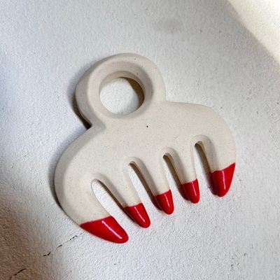 Masajeador facial Cerámico Gua Sha Peinillo de masaje para el cuero cabelludo para la cabeza Meridiano alivio del dolor Cepilla para el cabello Meridiano Masajeador Herramientas de masaje