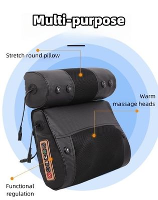2023 Home Electric Neck Cushion Shiatsu Masajista de espalda con función de calor y logotipo personalizado disponible almohada de masaje