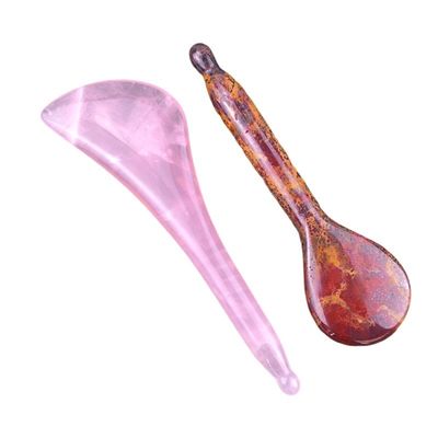 Herramienta de masaje corporal Rosa Cuarzo Gua Sha Pluma Disponible Logotipo para la Acupuntura Facial y Ocular