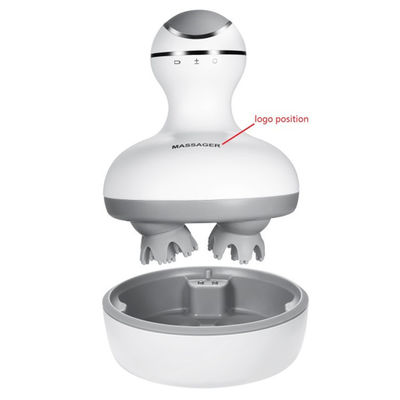 Logotipo personalizado DisponibleD Mini dispositivo de masaje corporal vibratorio portátil para el área de masaje de la cabeza en aspecto blanco