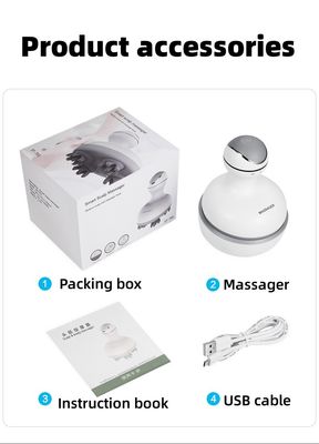 Logotipo personalizado DisponibleD Mini dispositivo de masaje corporal vibratorio portátil para el área de masaje de la cabeza en aspecto blanco