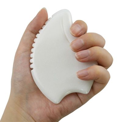 Equipo de masaje Mejor vendedor Masaje facial personalizado de Jade Blanco Herramientas de Guasha para la cara Masaje de piedra de Jade Gua Sha Tabla