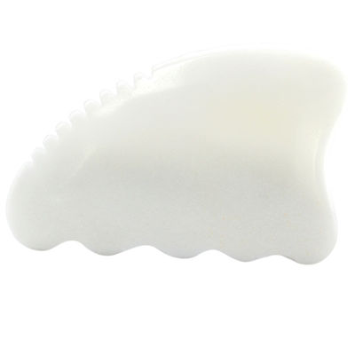 Logotipo personalizado disponible en el masaje facial de piedra Gua Sha de jade blanco para el tratamiento antienvejecimiento