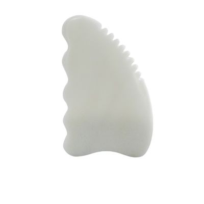 Herramienta de masaje piedra de jade blanca natural Gua Sha tabla de raspado para masajeador facial herramienta de cuidado de la piel antienvejecimiento