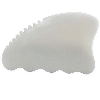 Herramienta de masaje piedra de jade blanca natural Gua Sha tabla de raspado para masajeador facial herramienta de cuidado de la piel antienvejecimiento