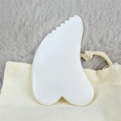 Masajista del cuerpo Gua Sha Scraping herramienta de masaje de jade blanco Guasha Scraper de tablero de jade natural