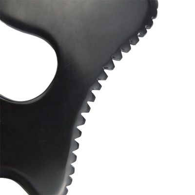 Logotipo personalizado disponible herramienta de masaje Gua Sha de Piedra Bian Negro con equipo de masaje corporal de mango Guasha Stone auto cuidado de la piel