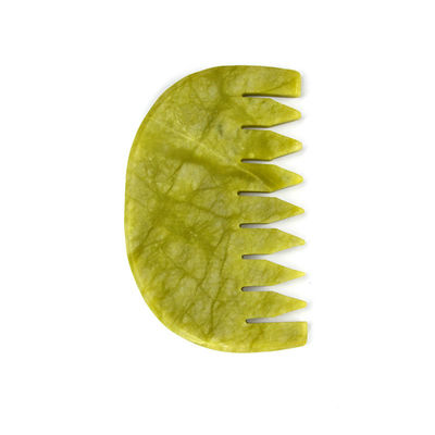 Logotipo Personalizado Logotipo disponiblePuro natural Xiuyan Jade Stone Peinado Cabeza Cuero cabelludo Guasha Herramienta de masaje bajo MOQ Peinado Gua Sha