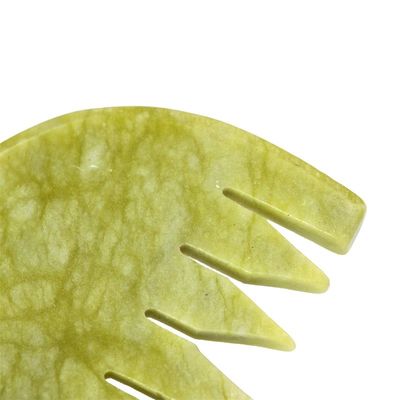 Logotipo Personalizado Logotipo disponiblePuro natural Xiuyan Jade Stone Peinado Cabeza Cuero cabelludo Guasha Herramienta de masaje bajo MOQ Peinado Gua Sha