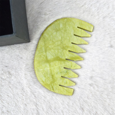 Logotipo Personalizado Logotipo disponiblePuro natural Xiuyan Jade Stone Peinado Cabeza Cuero cabelludo Guasha Herramienta de masaje bajo MOQ Peinado Gua Sha
