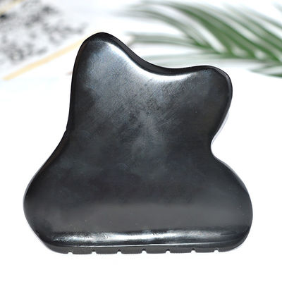 Cabeza de masaje del cuero cabelludo Guasha herramienta Jade Gua Sha Piedra con naturaleza Negro Bianstone Cara Propiedades de Guasha