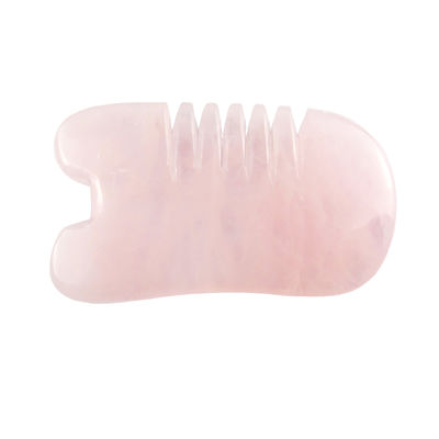 Cuarzo rosa Gua Sha Comb Pez en forma de producto de cuidado de la cabeza para el masaje de cristal natural