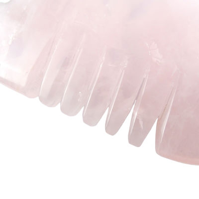 Cuarzo rosa Gua Sha Comb Pez en forma de producto de cuidado de la cabeza para el masaje de cristal natural