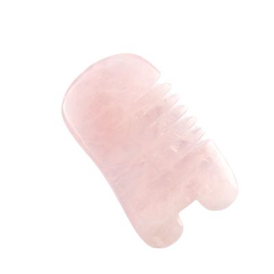 Rose Quartz Gua Sha Peinado para masaje de la cabeza Herramienta para masaje de la cabeza Herramientas para el cuidado personal de la piel Spa de estiramiento facial Equipo de belleza