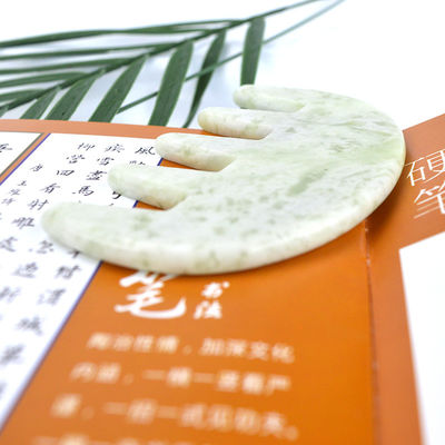 Masajeador Facial Piedra de Jade Gua Sha Peinado Cabeza Cuero cabelludo Guasha Herramienta de masaje para masaje de cuerpo completo Área de masaje Custom Logotipo