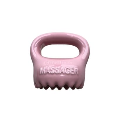 Equipo de masaje corporal de cerámica para el hogar de color rosa Gua Sha Herramienta de masaje para el cuero cabelludo con mango y spa Relajar masajeador de belleza