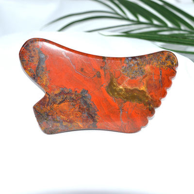 Equipo de masaje corporal Red Mookaite Gua Sha tabla de raspado para el cuidado de la piel facial herramienta