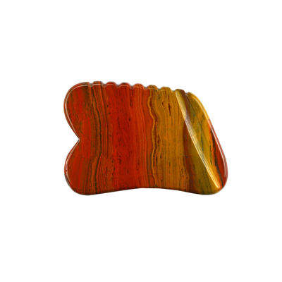 2024 Caliente Natural Rojo Mookaite Jasper Gua Sha Masajista Logotipo personalizado Cuidado de la piel Antienvejecimiento Curación Piedra raspado Herramientas de masaje