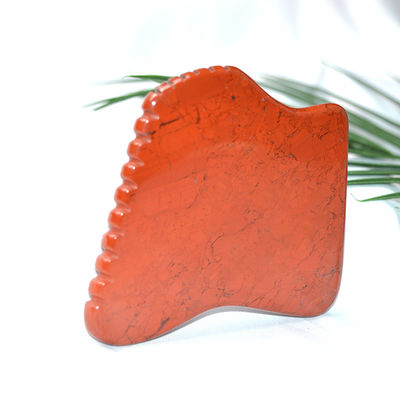 Propiedades del masajista Jaspe rojo natural Gua Sha Herramienta para masaje facial