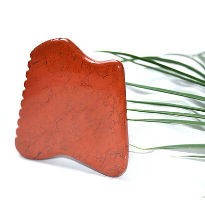 Propiedades del masajista Jaspe rojo natural Gua Sha Herramienta para masaje facial