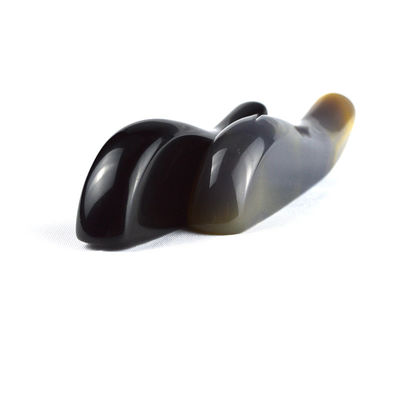 Piedra de Gua Sha Obsidiana de banda natural negra para masaje corporal y herramienta profesional de adelgazamiento facial