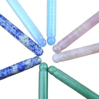 Herramientas de masaje Colorido Natural Cristal Guasha Pluma de masaje Acupuntura Terapia Herramienta para el Cuidado de la Salud del Cuerpo Terapia Gua Sha Bastón de masaje