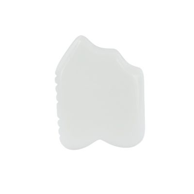 Jade Blanco Facial Guasha Renovación de la piel natural hecha a mano Curación de Jade Gua Sha Piedra de masaje de raspado herramientas para logotipo personalizado