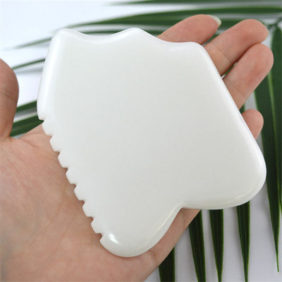 Jade Blanco Facial Guasha Renovación de la piel natural hecha a mano Curación de Jade Gua Sha Piedra de masaje de raspado herramientas para logotipo personalizado